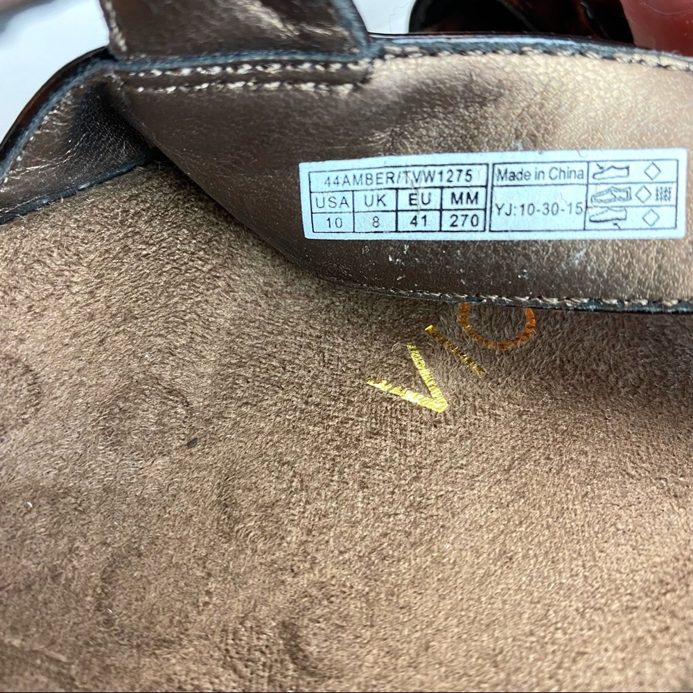 Vionic 44 Amber Beaded T Strap Tortoise Sandals - Picture 5 of 6